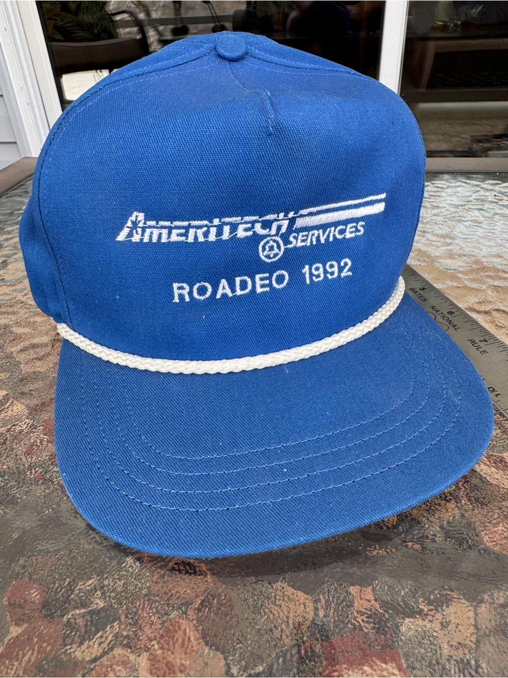 Vintage Bell Ameritech Snapback Trucker Hat Cap Navy Blue Roadeo 1992 Phone